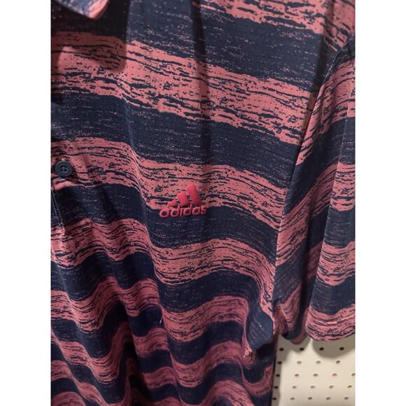 Adidas Men’s NVLTY Core Golf Polo T-Shirt – Size Large – Blue with Salmon/Coral - Picture 2 of 4